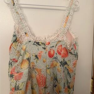 Anthropologie eyelet ruffled citrus fruit dress XL NWT wedding graduation beauty